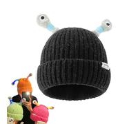 Monster Tentacle Hat,Petit bonnet de monstre lumineux,Winter Parent-Child Cute Glowing Little Monster Knit Hat,Monster touch cap,Bonnet à Manchettes Bonnet léger et Extensible Bonnet Unisexe (Noir)