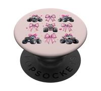 Monster Truck 4 Roues Offroad Girl Coquette Bow Rose Mom PopSockets PopGrip Adhésif