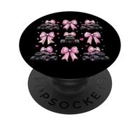Monster Truck 4 Roues Offroad Girl Coquette Bow Rose Mom PopSockets PopGrip Adhésif