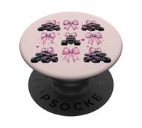 Monster Truck 4 Roues Offroad Girl Coquette Bow Rose Mom PopSockets PopGrip Adhésif