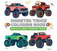 Monster Truck Coloring Book: 40+ Monster Trucks to Color with Fun Facts - Perfect for Kids and adults - 8.5 x 8.5 Inch Single-Sided Pages
