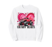 Monster Truck Crushin Hearts pour garçon, Saint-Valentin, Kids Sweatshirt