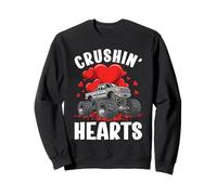 Monster Truck Crushin Hearts pour garçon, Saint-Valentin, Kids Sweatshirt