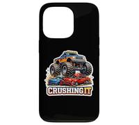 Monster Truck Crushing It Lover Fan Big Pneus Amateur Amusant Coque pour iPhone 13 Pro