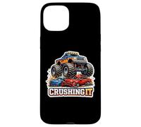 Monster Truck Crushing It Lover Fan Big Pneus Amateur Amusant Coque pour iPhone 15 Plus