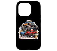 Monster Truck Crushing It Lover Fan Big Pneus Amateur Amusant Coque pour iPhone 15 Pro