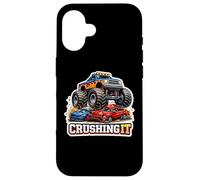 Monster Truck Crushing It Lover Fan Big Pneus Amateur Amusant Coque pour iPhone 16