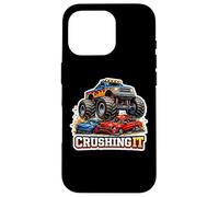 Monster Truck Crushing It Lover Fan Big Pneus Amateur Amusant Coque pour iPhone 16 Pro
