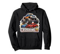 Monster Truck Crushing It Lover Fan Big Pneus Amateur Amusant Sweat à Capuche