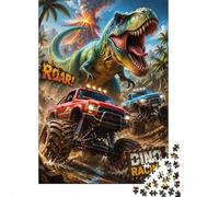 Monster Truck Dinosaure Volcan 1000pcs Mini Puzzle pour Famille Difficile