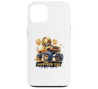 Monster Truck Golden Happy New Year Coque pour iPhone 13