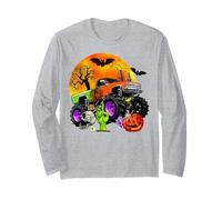 Monster Truck Halloween Jack O Lantern Moon Pumpkin pour Tout-Petit Manche Longue