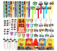 Monster Truck Lot de 84 mini boîtes à friandises en papier à bulles pour enfants