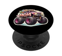 Monster Truck Mom Fête des Mères Fils Maman Anniversaire Maman PopSockets PopGrip Adhésif