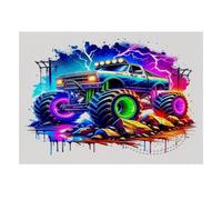 Monster Truck Rochers Éclair 1000 Pièces Mini Puzzle pour Adultes Décor | 70x50cm Carton Amateurs De Puzzles Relaxation Mentale Puzzle Fait Main Cadeau Anniversaire Ornement De Pièce