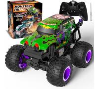 Monster Truck télécommandé 20 km/h, lumière et musique, voiture 2,4 GHz 360°, cascade, 1/20, 100 min jeu, garçon 3-8