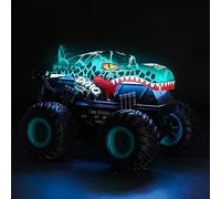 Monster truck Voiture télécommandée 2,4 GHz 20 km/h Dinosaure à partir de 3, 4, 5, 6, 8, 10 ans, 1:20, avec rotation à 360 °, lumière LED, jouet RC Monster Trucks