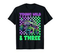 Monster Truck Young Wild And Three - 3ème anniversaire pour enfant T-Shirt