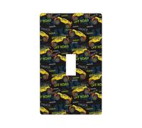 Monster Truck1 Plaque murale 1 gang Taille standard 11,4 x 7 cm Plaque décorative pour interrupteur à bascule Couvercle de sortie en polycarbonate thermoplastique