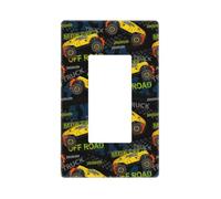 Monster Truck1 - Plaque murale sans vis - Taille standard - 11,7 x 7,1 cm - Couvercle décoratif pour interrupteur - En polycarbonate thermoplastique