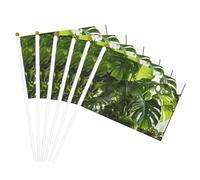 Monstera Deliciosa Drapeau à main léger imprimé bananier pour fêtes, événements, défilés, activités sportives, assemblage facile