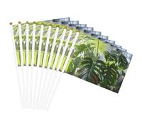 Monstera Deliciosa Drapeau à main léger imprimé bananier pour fêtes, événements, défilés, activités sportives, assemblage facile