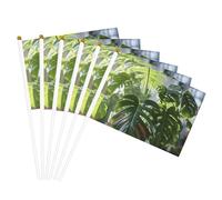 Monstera Deliciosa Drapeau à main léger imprimé bananier pour fêtes, événements, défilés, activités sportives, assemblage facile