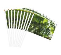 Monstera Deliciosa Drapeau à main léger imprimé bananier pour fêtes, événements, défilés, activités sportives, assemblage facile