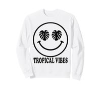 Monstera Leaf Eyes Happy Face Design esthétique esthétique Sweatshirt