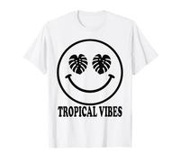 Monstera Leaf Eyes Happy Face Design esthétique esthétique T-Shirt