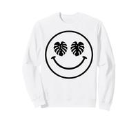 Monstera Leaf Happy Face Plant Lover Emoticon Sweatshirt