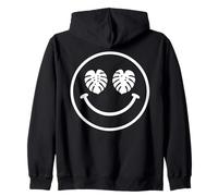 Monstera Leaf Happy Face Plantes Tropicales Lover Beach Design Sweat à Capuche