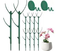 Monstera Lot de 10 brindilles empilables - Supports empilables en plastique pour plantes d'intérieur et d'extérieur, plantes en pot, fleurs et autres plantes grimpantes (vert, 28 cm L)