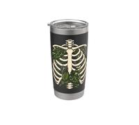 Monstera Plantes Squelette Côtes Tropical Plantes d'intérieur Halloween Gobelet isotherme en acier inoxydable double paroi