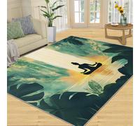 Monstera Tapis 100x150cm, Tropical Plants Tapis for Living Room