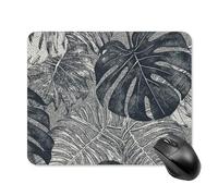 Monstera Tapis de souris carré avec base en caoutchouc antidérapant ultra fin 20 x 25 cm pour ordinateur portable et bureau
