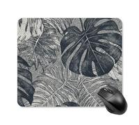 Monstera Tapis de souris carré avec base en caoutchouc antidérapant ultra fin 25 x 30 cm pour ordinateur portable et bureau