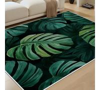 Monstera The Carpet 90x150 cm Jungle Tropicale Plantes Tapis à Poils Courts et Moelleux Dessous antidérapant Lavable Plantes Vertes Tapis Convient pour Salon Cureau Salle à Manger Cuisine