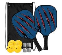 Monsters Scratch Mark Raquette de pickleball Graphite Noir | ensemble de palas de pickleball pour adultes hommes femmes