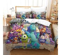 Monsters University Housse De Couette Imprim¿¿ D Parure De Lit Microfibre Ultra Douce£¬Pcs£¬Ensemble Housse De Couette Taie Avec Fermeture ¿¿Clair- Convie