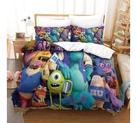 Monsters University Housse De Couette Imprim¿¿ D Parure De Lit Microfibre Ultra Douce£¬Pcs£¬Ensemble Housse De Couette Taie Avec Fermeture ¿¿Clair- Convie
