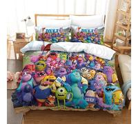 Monsters University Housse De Couette Imprim¿¿ D Parure De Lit Microfibre Ultra Douce£¬Pcs£¬Ensemble Housse De Couette Taie Avec Fermeture ¿¿Clair- Convie