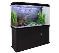 Aquarium - Noir - 300 Litres - Meuble Noir - Kit de démarrage - Graviers Naturels