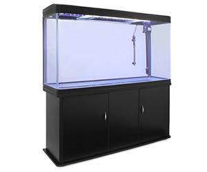 MonsterShop - Aquarium à Bords Noir de 300 litres, Meuble de Support Noir, d’Une Dimension Totale de 143,5 cm de Haut x 120,5 cm de Large x 39 cm de Profondeur