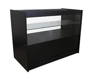 Monstershop C1200 Comptoir Retail Showcase Vitrine de verre, Noir, 120 cm x 90 cm x 60 cm