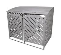 MonsterShop Cache-Poubelle à Deux Places en Gris à Portes Verrouillables Abris de Jardin pour Entreposage 2 Bacs Standard de 240 litres - 122 cm x 149 cm x 92 cm
