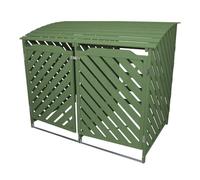 MonsterShop Cache-Poubelle à Deux Places en Vert à Portes Verrouillables Abris de Jardin pour Entreposage 2 Bacs Standard de 240 litres - 122 cm x 149 cm x 92 cm