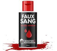 Monsters'n'Masquerade® | Faux Sang Artificiel Professionnel Rouge - Flacon de 150 ml | Maquillage Halloween | Gel sanguin SFX sans Parabene, sans Parfum | Fabriqué en Allemagne