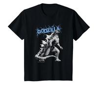 Monsterverse Godzilla Crackle - Produit sous Licence Officielle T-Shirt, Enfant, Noir, 2 Ans