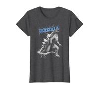 Monsterverse Godzilla Crackle - Produit sous Licence Officielle T-Shirt, Femme, Chiné Foncé, XXL